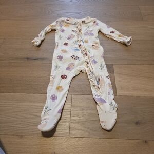 Angel Dear Cream and Purple Footie